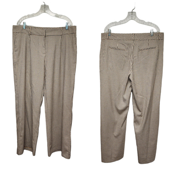 CATO Glen Check Plaid Brown Mid-Rise Wide-Leg Size 16 - Picture 1 of 8